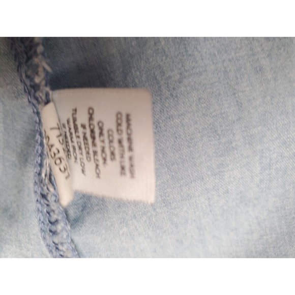 J Jill Womens Denim Button Down Collard Tapered Top Size XS - Picture 9 of 12